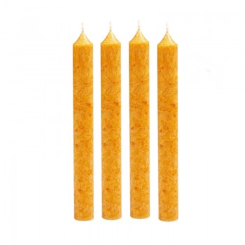 4 bougies en stéarine bio jaune soleil 2x20 cm