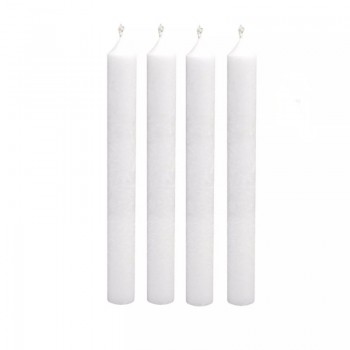 4 bougies blanches en stéarine bio 2x20 cm