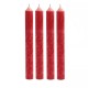 4 bougies en stéarine bio rouge 2x20 cm