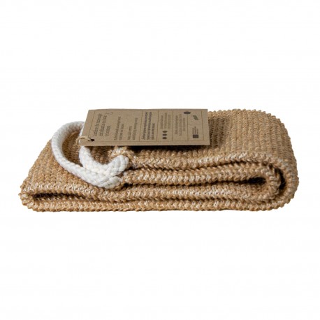 Lanière de massage exfoliante en jute et coton